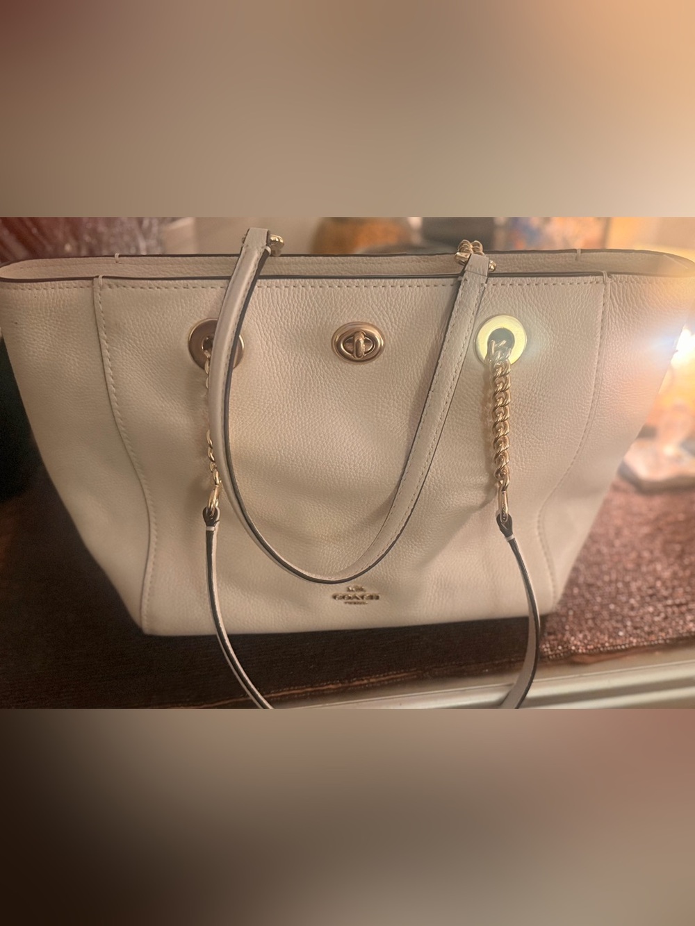 Coach Turnlock Chain Tote